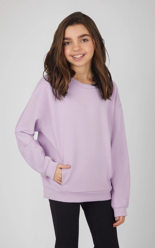 Tween Girls Soft Scuba Zuri Crew Neck Everyday Sweatshirt