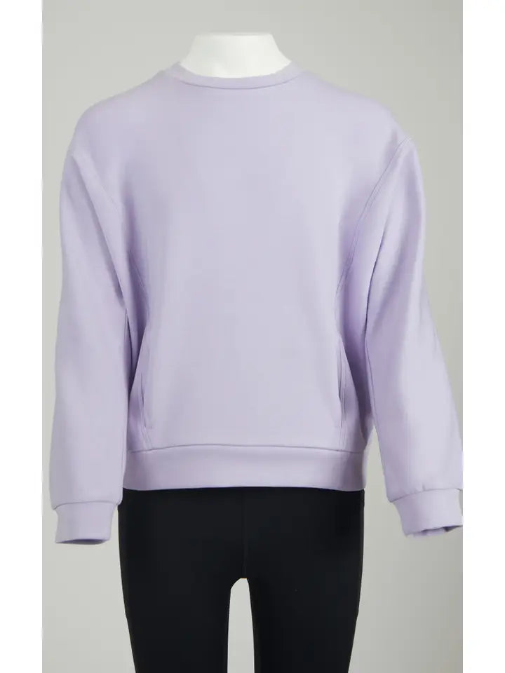 Tween Girls Soft Scuba Zuri Crew Neck Everyday Sweatshirt